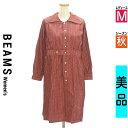 【5/8値下げ】【中古】【古着】 ビームス BEAMS ワンピース チュニック ワンピース セーラー襟膝丈ワンピース 秋物 秋冬 春秋 レッド