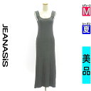 【5/8値下げ】【中古】【古着】 ジーナシス JEANASiS キャミワンピース ワンピース リブニットロングキャミワンピース 夏物 春夏 紺色/ネイビー