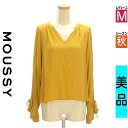 \週末限定★15%OFFクーポンで271円/ マウジー MOUSSY カットソー プルオーバー レディース 秋 長袖 イエロー M レース切替ラグラン袖ブラウス...