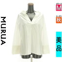 【5/8値下げ】【中古】【古着】 ムルーア MURUA カットソー プルオーバー トップス バックレースアップスキッパーブラウス 秋物 秋冬 春秋 ホワイト