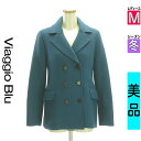 【5/8値下げ】【中古】【古着】 ビアッジョブルー Viaggio Blu コート アウター ミドル丈Pコート 冬物 冬 秋冬 ブルー