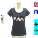 \週末限定★15%OFFクーポンで355円/ スポーティフ sportiff Tシャツ レディース 夏 半袖 紺色/ネイビー M ステッチロゴTシャツ 【中古】...