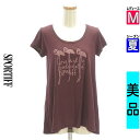 \週末限定★15%OFFクーポンで336円/ スポーティフ sportiff Tシャツ レディース 夏 半袖 パープル M フラミンゴプリントフレアTシャツ 【...