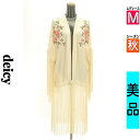 【5/8値下げ】【中古】【古着】 デイシー DEICY カーディガン ボレロ カーディガン 花柄刺繍ロングフリンジカーディガン 秋物 秋冬 春秋 アイボリー