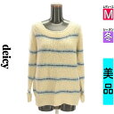 【5/8値下げ】【中古】【古着】 デイシー DEICY ニット トップス ボーダー柄ルーズニット 冬物 冬 秋冬 ベージュ