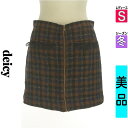 【5/8値下げ】【中古】【古着】 デイシー DEICY ミニスカート スカート レースポケット付きチェック柄ミニスカート 冬物 冬 秋冬 紺色/ネイビー