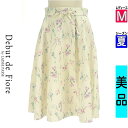 【5/8値下げ】【中古】【古着】 デビュードフィオレ Debut de Fiore by LAISSE PASSE スカート スカート ベルト付き花柄ミディスカート 夏物 春夏 アイボリー