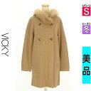 \週末限定★15%OFFクーポンで617円/ ビッキー VICKY カーディガン ボレロ レディース 冬 ブラウン S 無地×千鳥格子リバーシブルロングコーディ...