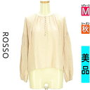 【5/8値下げ】【中古】【古着】 ロッソ ROSSO カットソー プルオーバー トップス ボリューム袖リネン混ブラウス 秋物 秋冬 春秋 ピンク