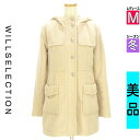 【5/8値下げ】【中古】【古着】 ウィルセレクション WILLSELECTION コート アウター ウールライクフーディロングコート 冬物 冬 秋冬 ベージュ