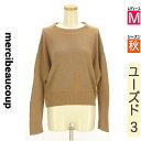 \超得★20%OFFクーポンで1056円/ メルシーボークー mercibeaucoup ニット レディース 秋 長袖 ブラウン M スウェット切替ニットトップ...