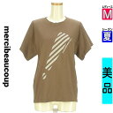 【5/8値下げ】【中古】【古着】 メルシーボークー mercibeaucoup Tシャツ トップス ラメプリントTシャツ 夏物 春夏 ブラウン