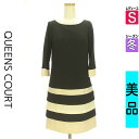 【5/8値下げ】【中古】【古着】 クイーンズコート QUEENS COURT ワンピース チュニック ワンピース 膝丈ティアードウールワンピース 冬物 冬 秋冬 ベージュ