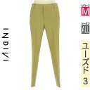 【5/8値下げ】【中古】【古着】 インディヴィ INDIVI パンツ パンツ センタープレステーパードパンツ オールシーズン 黄緑/ライトグリーン
