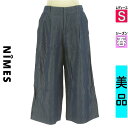 【5/8値下げ】【中古】【古着】 ニーム NIMES パンツ パンツ シャンブレークロップドパンツ 春物 春秋 春夏 紺色/ネイビー