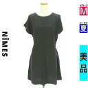 【5/8値下げ】【中古】【古着】 ニーム NIMES ワンピース チュニック ワンピース フレンチスリーブ膝上ワンピース 夏物 春夏 ブラック