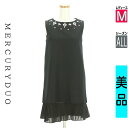 【5/8値下げ】【中古】【古着】 マーキュリーデュオ MERCURYDUO ワンピース チュニック ワンピース ビジュー付き裾プリーツ膝上ワンピース オールシーズン ブラック