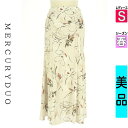 【5/8値下げ】【中古】【古着】 マーキュリーデュオ MERCURYDUO ロングスカート マキシスカート スカート 花柄シャーリングタイトスカート 春物 春秋 春夏 アイボリー