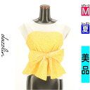 【5/8値下げ】【中古】【古着】 ダズリン dazzlin カットソー プルオーバー トップス レイヤード風ペプラムカットソー 夏物 春夏 イエロー