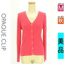 \週末限定★15%OFFクーポンで327円/ オペークドットクリップ OPAQUE.CLIP カーディガン ボレロ レディース 秋 ピンク M リブニットカーデ...