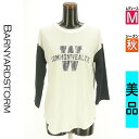 【5/8値下げ】【中古】【古着】 バンヤードストーム BARNYARDSTORM Tシャツ トップス ロゴプリントバイカラーTシャツ 秋物 秋冬 春秋 ホワイト