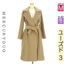 【5/8値下げ】【中古】【古着】 マーキュリーデュオ MERCURYDUO コート アウター ベルト付き起毛ロングコート 冬物 冬 秋冬 ベージュ