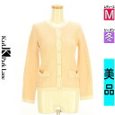 【6/24値下げ】【中古】【古着】 カールパークレーン KarL Park Lane カーディガン ボレロ カーディガン リボンポケットラメニットカーディガン 冬物 冬 秋冬 ベージュ