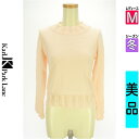 \週末限定★15%OFFクーポンで476円/ カールパークレーン KarL Park Lane ニット レディース 冬 長袖 ピンク M 透かし編みスカラップモ...