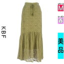 【4/15値下げ】【中古】【古着】 ケービーエフ KBF ロングスカート マキシスカート スカート エスニック柄メッシュロングスカート 春物 春秋 春夏 カーキ
