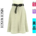 【5/8値下げ】【中古】【古着】 ミッシュマッシュ MISCH MASCH スカート スカート ベロアベルト付き膝丈スカート 冬物 冬 秋冬 グレー