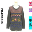 \10%OFFクーポンで1059円★全品P5倍/ フラボア FRAPBOIS ニット レディース 冬 長袖 グレー M ノルディック柄ニットトップス 【中古】【...