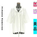 \期間限定!10%OFFクーポンで4356円/ ヒロココシノ HIROKO KOSHINO ブラウス レディース 春 半袖 アイボリー M ボリューム袖ステッチギャザーブラウス 【中古】【古着】【大幅値下】お買い物マラソン全品P5倍