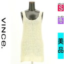 \週末限定★15%OFFクーポンで729円/ ヴィンス VINCE ニット レディース 冬 ノースリーブ アイボリー S ローゲージニットタンク 【中古】【古着...