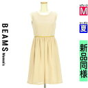 【5/8値下げ】【中古】【古着】 ビームス BEAMS ワンピース チュニック ワンピース 異素材切替膝丈ワンピース 夏物 春夏 ベージュ