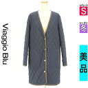 【5/8値下げ】【中古】【古着】 ビアッジョブルー Viaggio Blu コート アウター パイピングキルティングロングコート 冬物 冬 秋冬 紺色/ネイビー