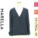 \週末限定★15%OFFクーポンで523円/ マレーラ MARELLA カットソー プルオーバー レディース 秋 長袖 紺色/ネイビー S 裾ゴムカシュクールブ...