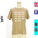 【4/15値下げ】【中古】【古着】 エックスガール X-girl Tシャツ トップス ブランドロゴプリントTシャツ 夏物 春夏 ベージュ