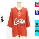 【4/15値下げ】【中古】【古着】 エックスガール X-girl カットソー プルオーバー トップス カープコラボヘンリーネックトップス 夏物 春夏 レッド