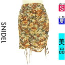【4/15値下げ】【中古】【古着】 スナイデル Snidel ミニスカート スカート 花柄ドロストシフォンミニスカート 夏物 春夏 ブラウン