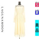 【4/15値下げ】【中古】【古着】 ラグナムーン LagunaMoon ワンピース チュニック ワンピース レースロングワンピース 夏物 春夏 アイボリー