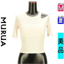 【4/15値下げ】【中古】【古着】 ムルーア MURUA カットソー プルオーバー トップス バックリボンアシンメトリーリブトップス 夏物 春夏 ベージュ