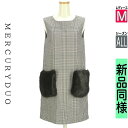【4/15値下げ】【中古】【古着】 マーキュリーデュオ MERCURYDUO ワンピース チュニック ワンピース ファーポケットチェック膝丈ボックスワンピース オールシーズン パープル