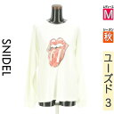 【4/15値下げ】【中古】【古着】 スナイデル Snidel スウェット パーカー トップス The Rolling Stonesプリントスウェットカットソー 秋物 秋冬 春秋 ホワイト