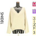 【4/15値下げ】【中古】【古着】 スナイデル Snidel セーター トップス オーバーサイズVネックニットトップス 冬物 冬 秋冬 アイボリー
