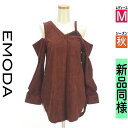 【4/15値下げ】【中古】【古着】 エモダ EMODA カジュアルシャツ シャツ アシンメトリーオープンショルダースウェードシャツ 秋物 秋冬 春秋 レッド