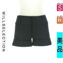 【4/15値下げ】【中古】【古着】 ウィルセレクション WILLSELECTION ショートパンツ ハーフパンツ パンツ ウールショートパンツ 秋物 秋冬 春秋 ブラック