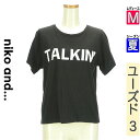 \週末限定★15%OFFクーポンで158円/ ニコ アンド niko and... Tシャツ レディース 夏 半袖 ブラック M ロゴプリントTシャツ 【中古】...