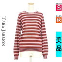 【4/15値下げ】【中古】【古着】 タラジャーモン TARA JARMON ニット トップス ラメボーダーニットトップス 秋物 秋冬 春秋 レッド
