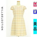 【4/15値下げ】【中古】【古着】 ウィルセレクション WILLSELECTION ワンピース チュニック ワンピース チェック柄膝丈フレアワンピース 夏物 春夏 ピンク