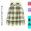 【4/15値下げ】【中古】【古着】 ウィルセレクション WILLSELECTION ミニスカート スカート ラメチェック柄ミニスカート 冬物 冬 秋冬 アイボリー